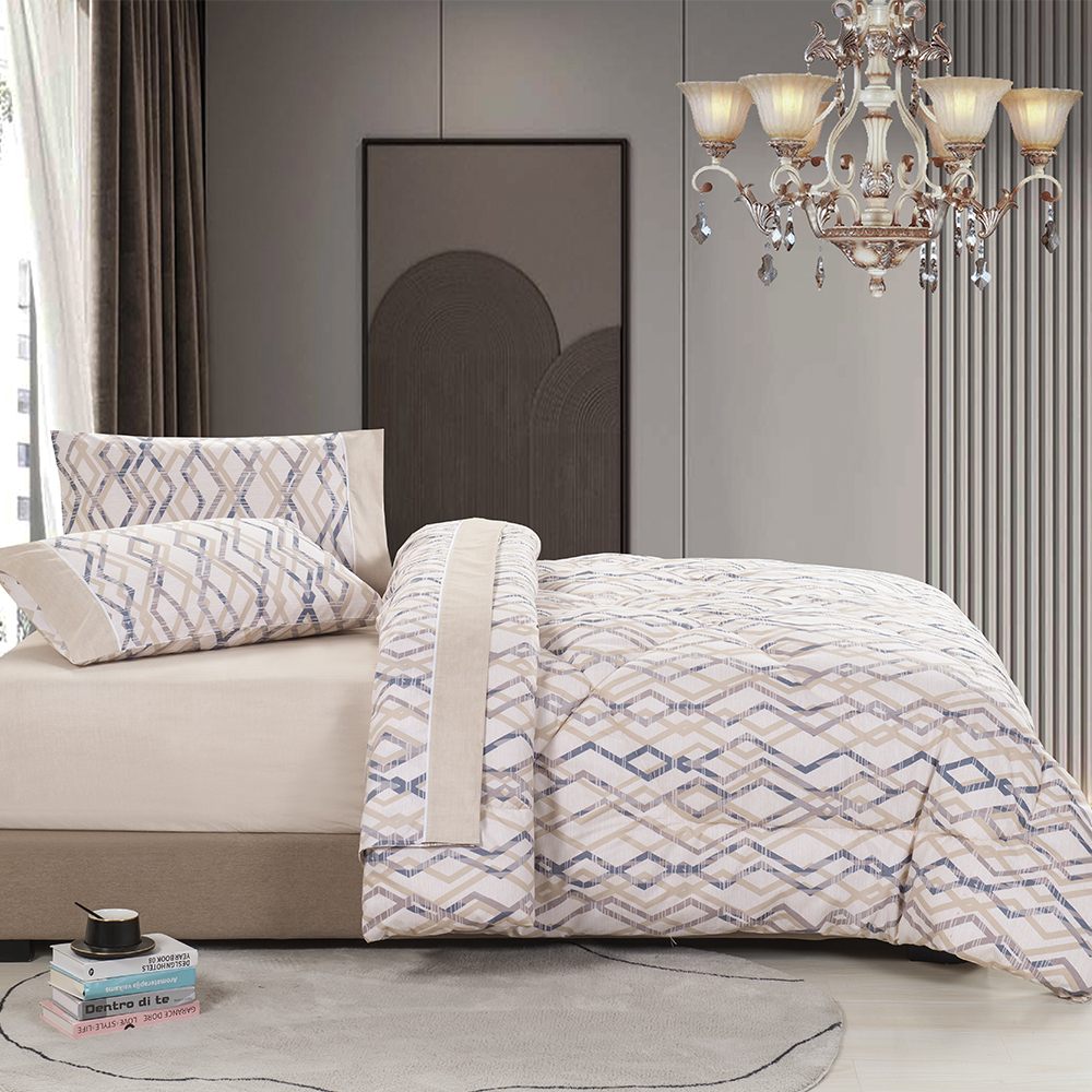 99.99% পলিয়েস্টার 85 জিএসএম টুইল প্রিন্টেড 5 পিসি কমফর্টার সেট